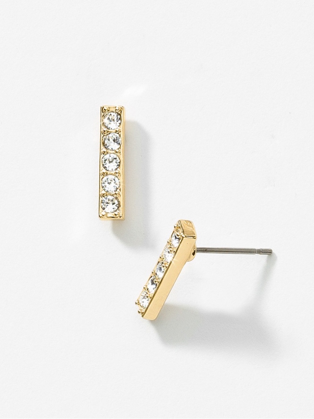 NWT Touchstone Crystal “Pavé Bar Earrings, Gold”